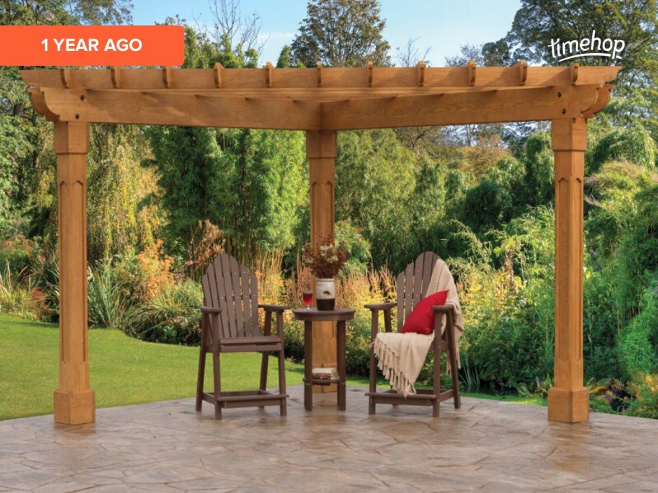 Пергола угловая деревянная