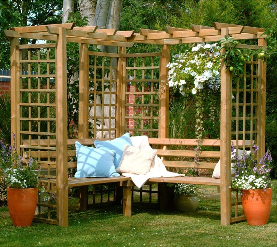 Скамья Садовая с перголой