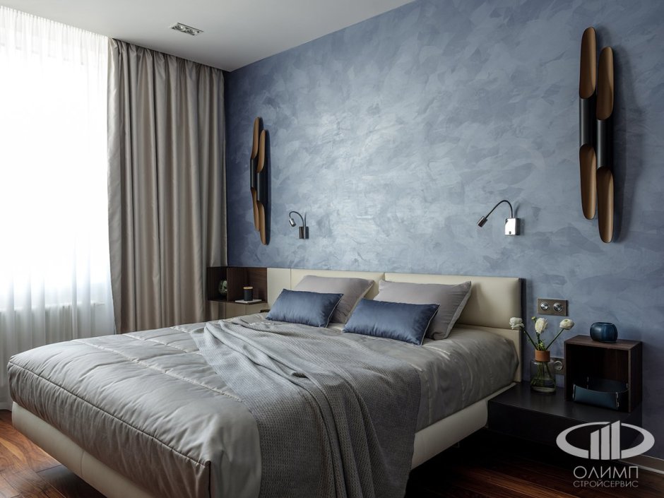 Спальня дизайн современный стильно красиво бирюзовая