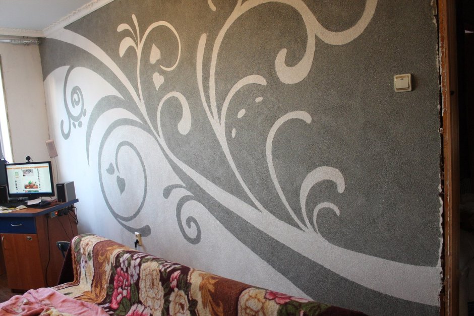 Жидкие обои в интерьере