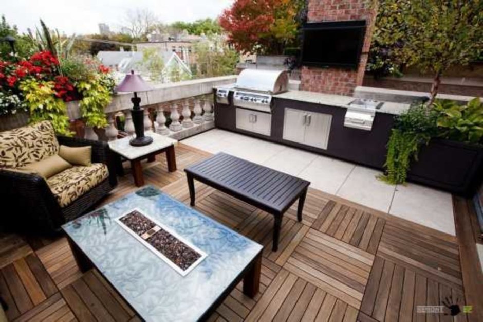 Гриль зона на террасе