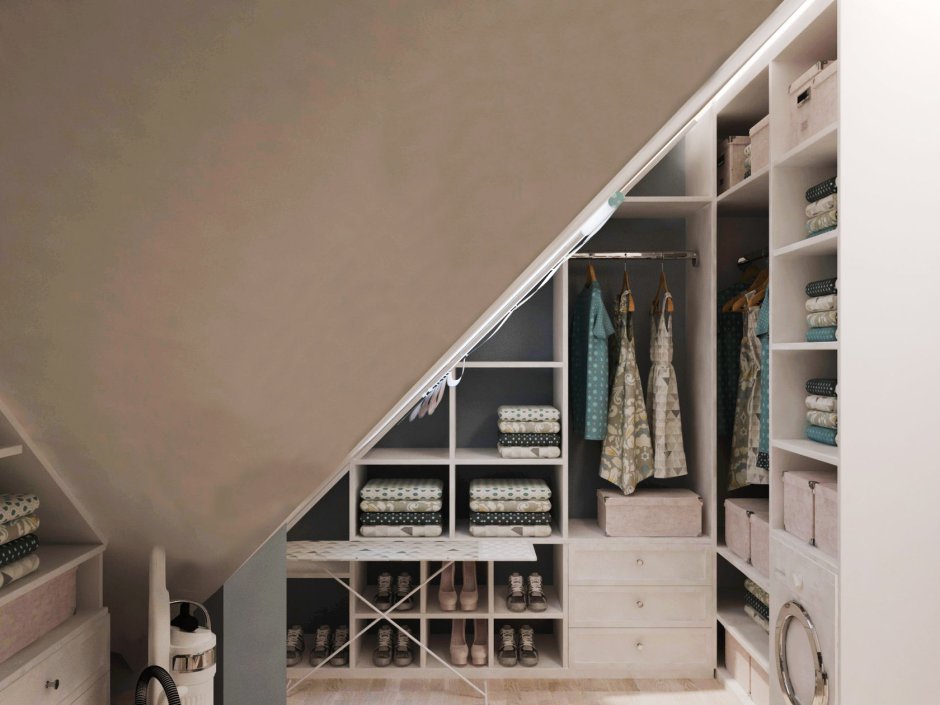 Гардеробная на мансарде