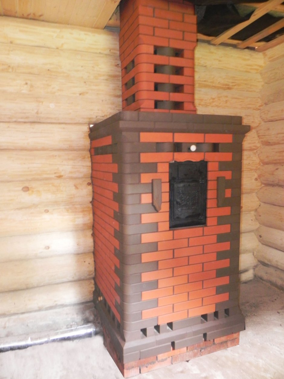 Печь Гефест обложенная кирпичом