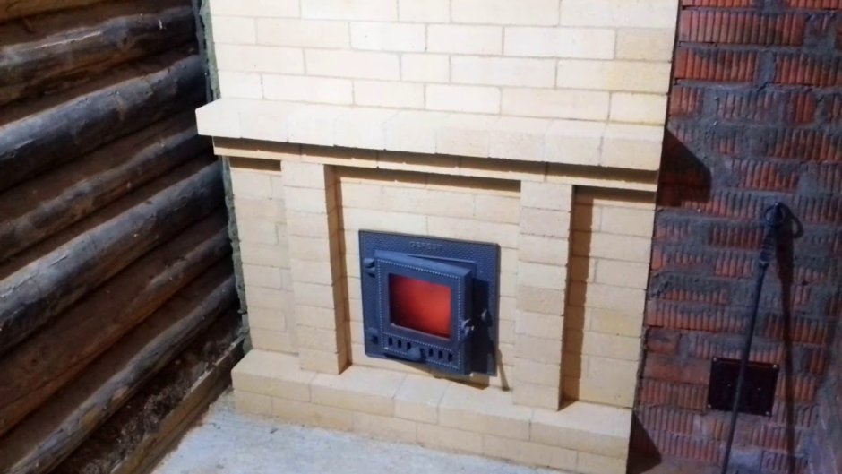 Обкладка банной печи Гефест кирпичом