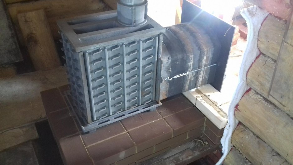 Печь Гефест обложенная кирпичом
