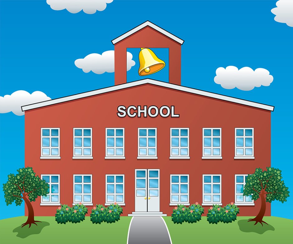 Здание школы картина