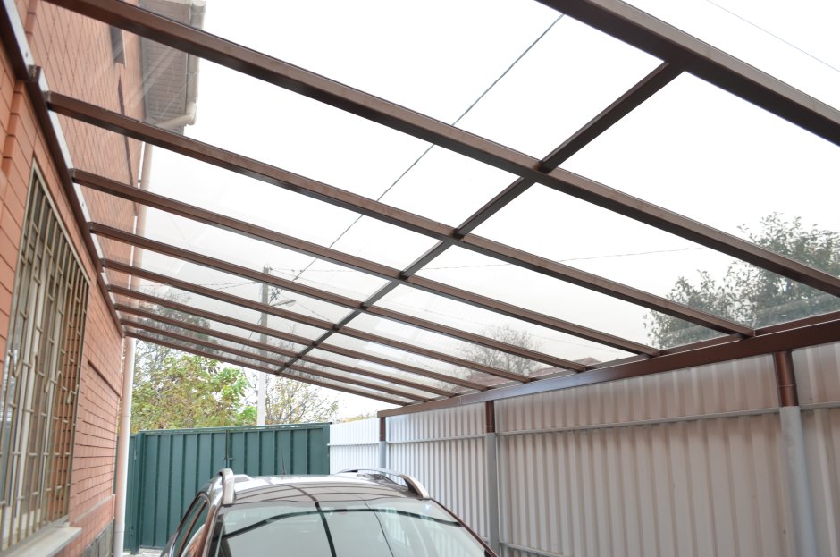 Навес односкатный поликарбонат