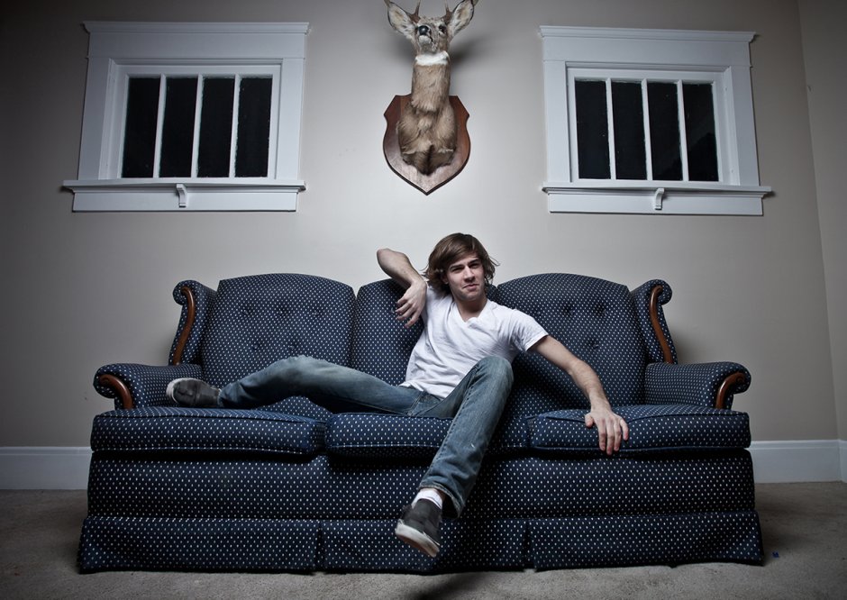 Кровать "софа-1"дуб беленый 800