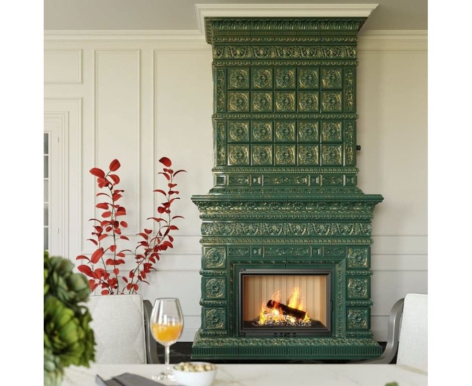 Камин из массива дерева