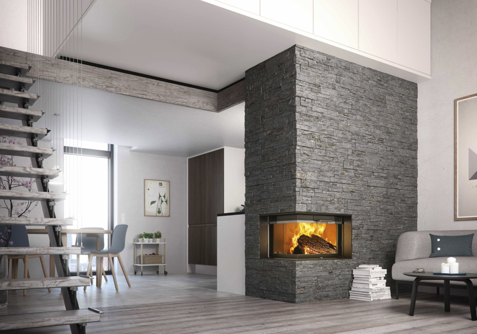 Облицовка камина известняком