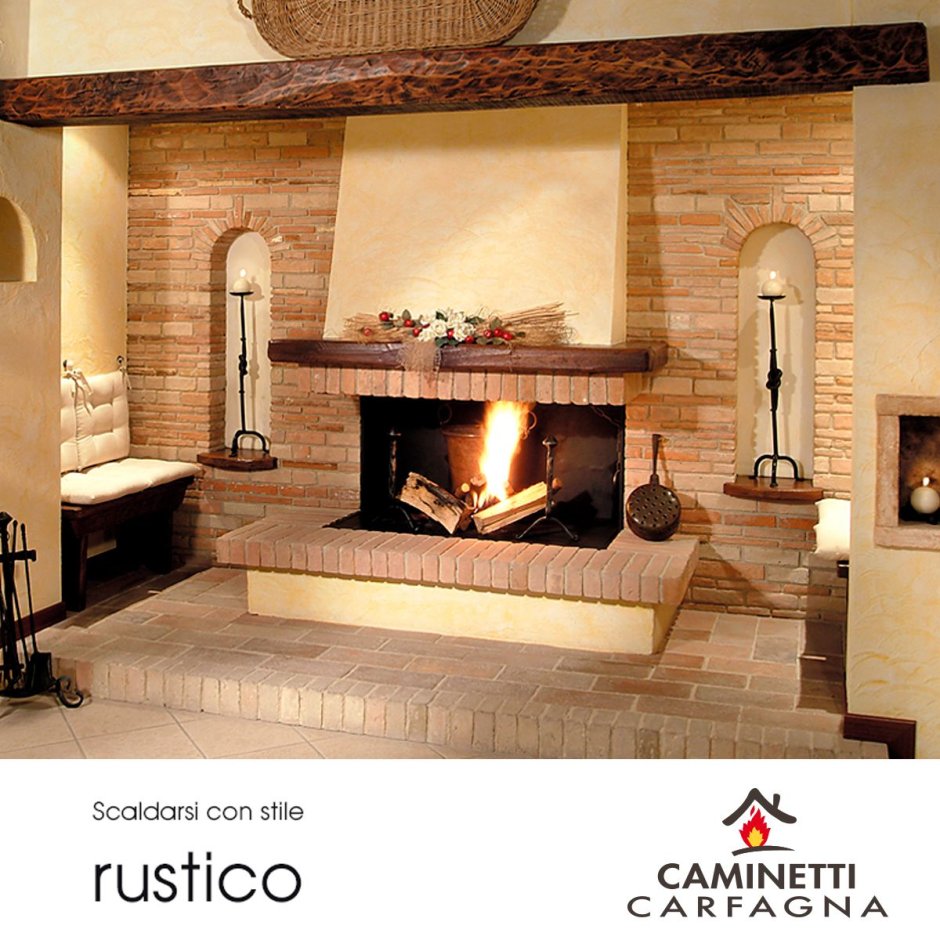 Крашеные камины из кирпича