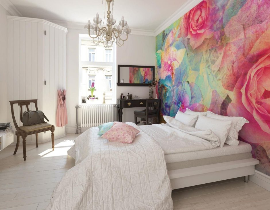 Фотообои бабочки в интерьере