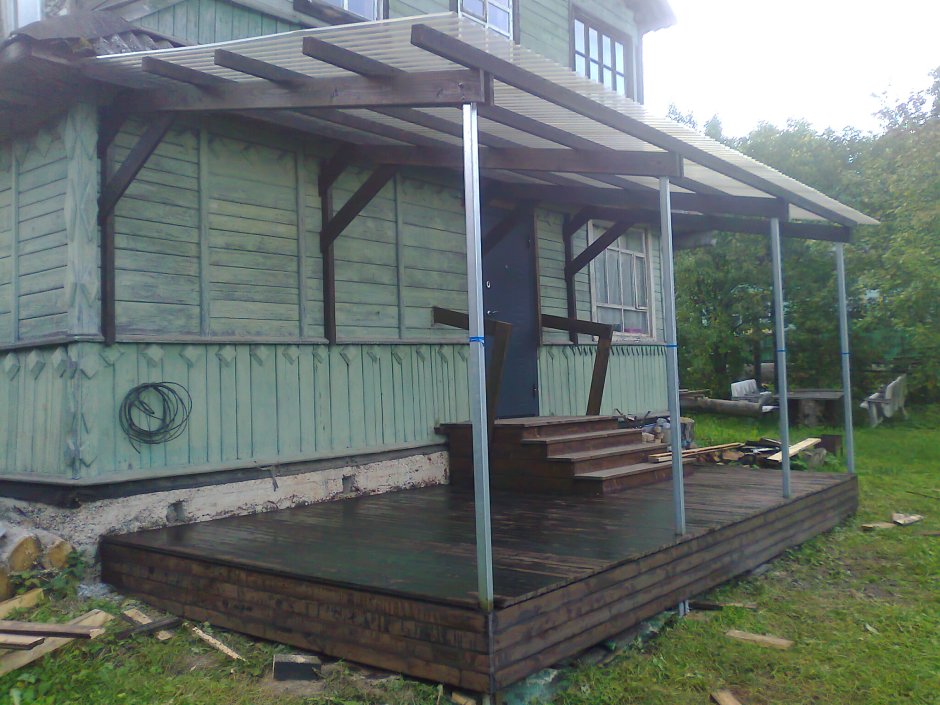 Веранда к дому из металла