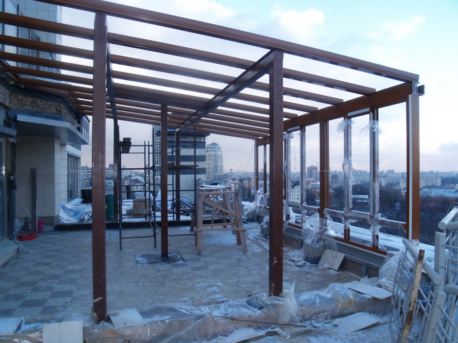 Навес для террасы из поликарбоната