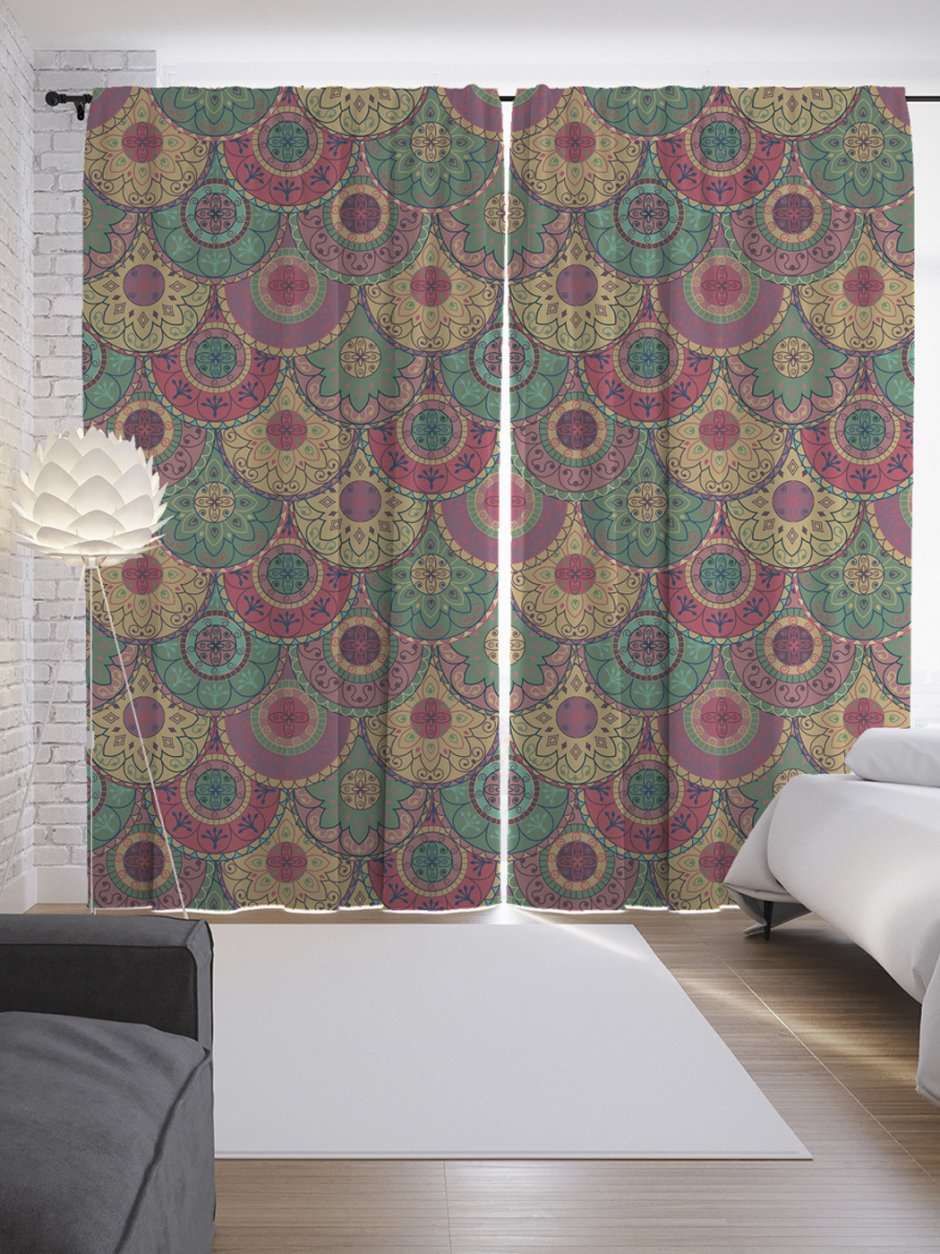 Шторы в кружочек