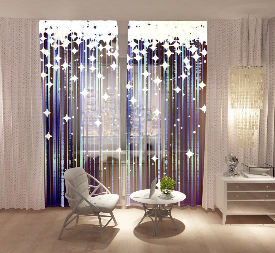 Тюль в гостиную в современном стиле