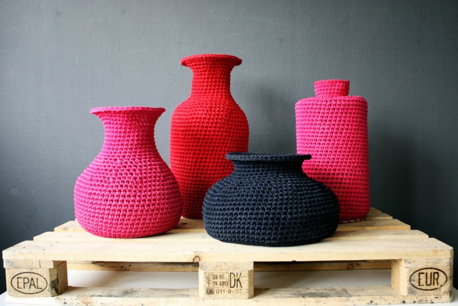 Емкости вязанные крючком