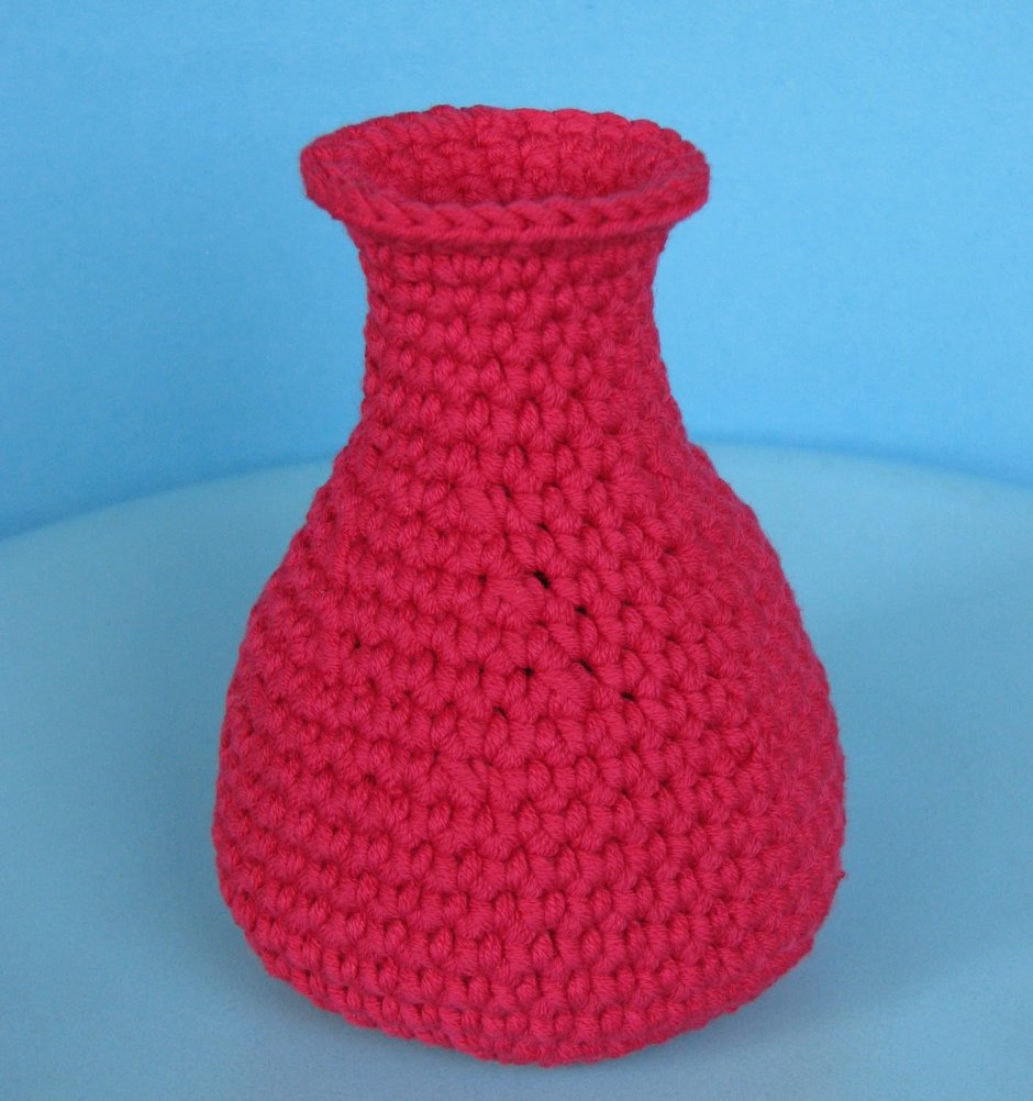 Вязаные вазы спицами