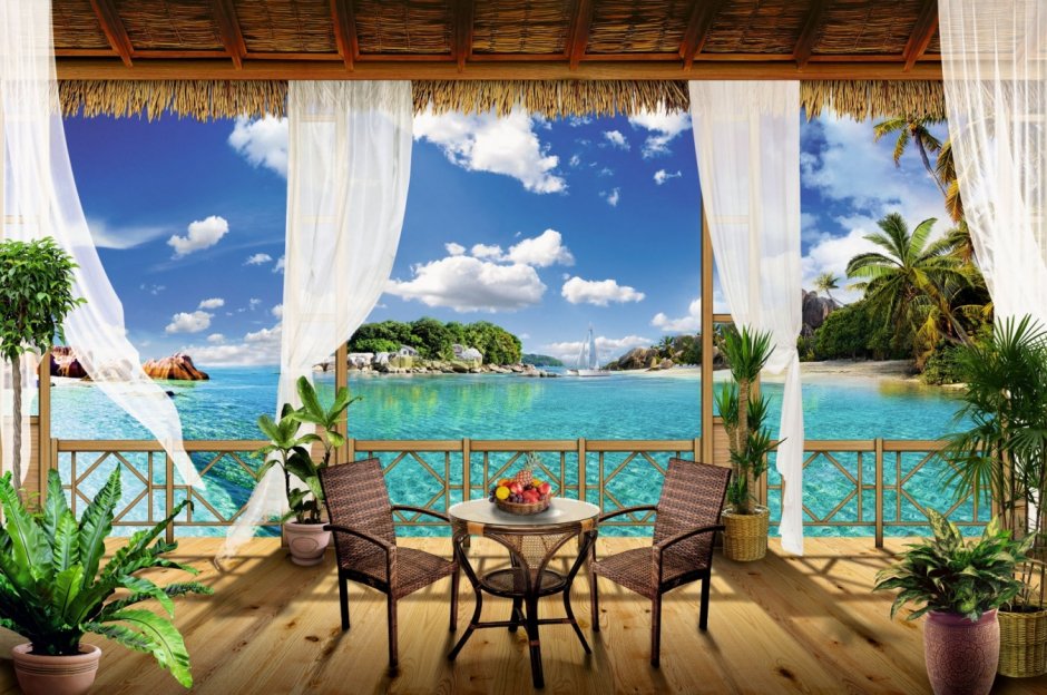 Кресло качалка на веранде