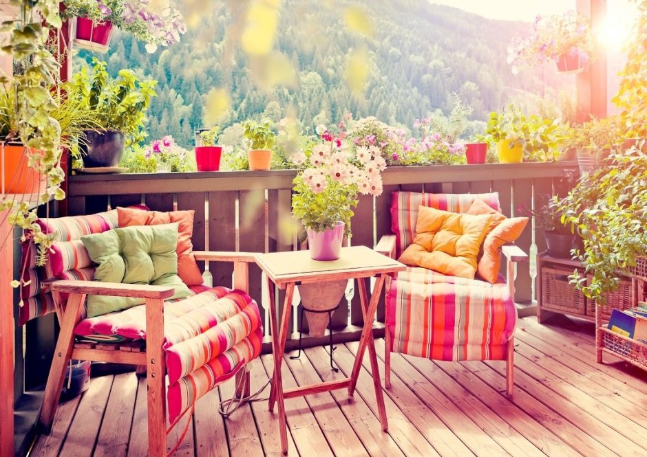 Терраса с цветами