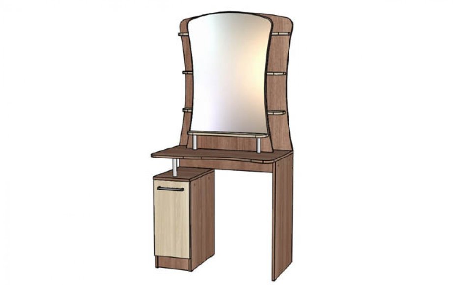 Туалетный столик с зеркалом коричневый