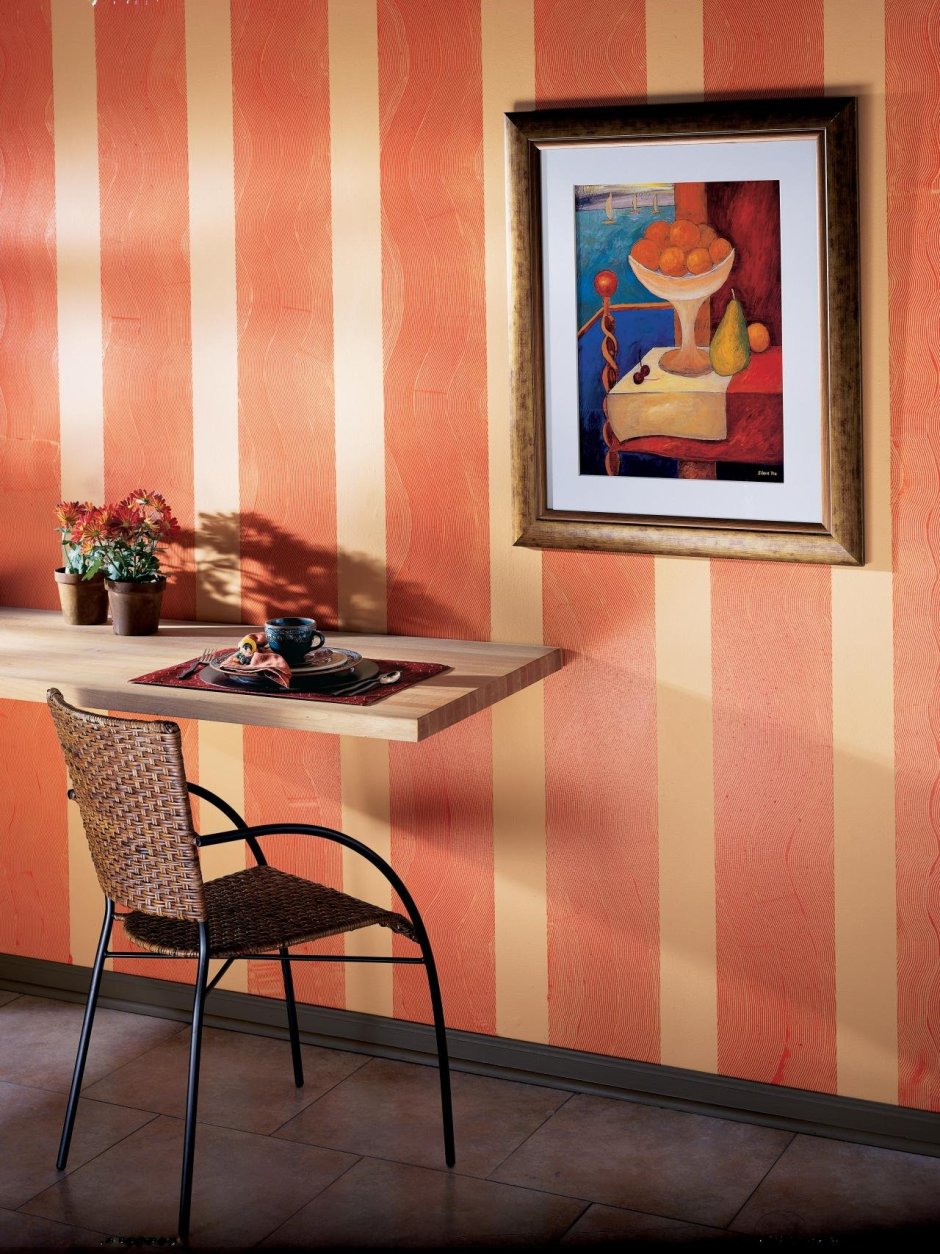 Покраска стен в полоску