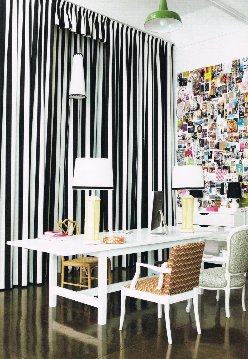 Полосатые шторы на кухню