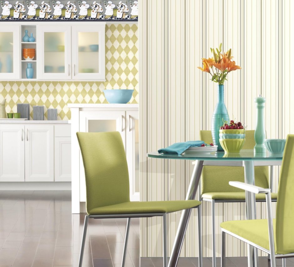 Кухня с вертикальными полосами