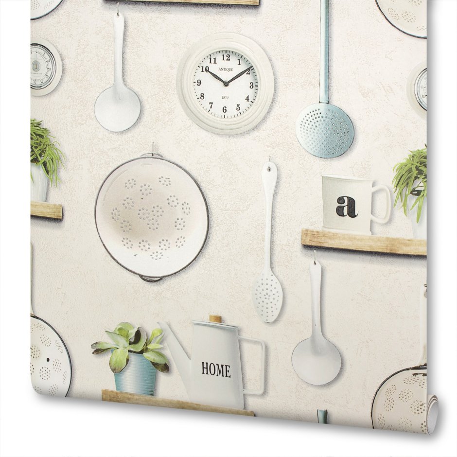 Обои виниловые для кухни 0.53х10 м цвет голубой ra 307108