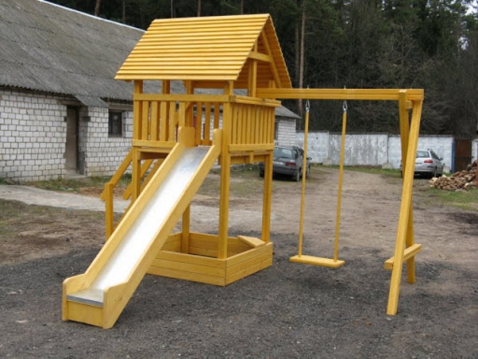 Детские горки из дерева