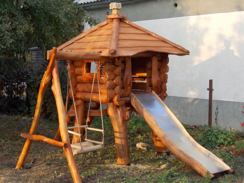 Детские домики из бревна