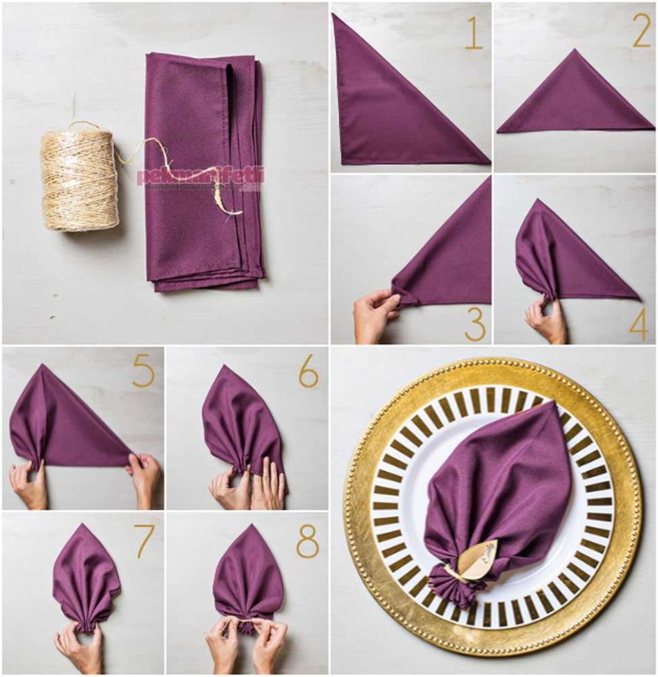 Красиво сложить салфетки