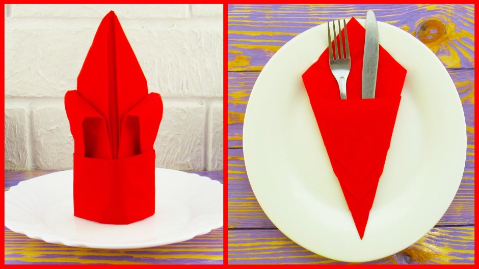 Способы сворачивания салфеток в салфетницу