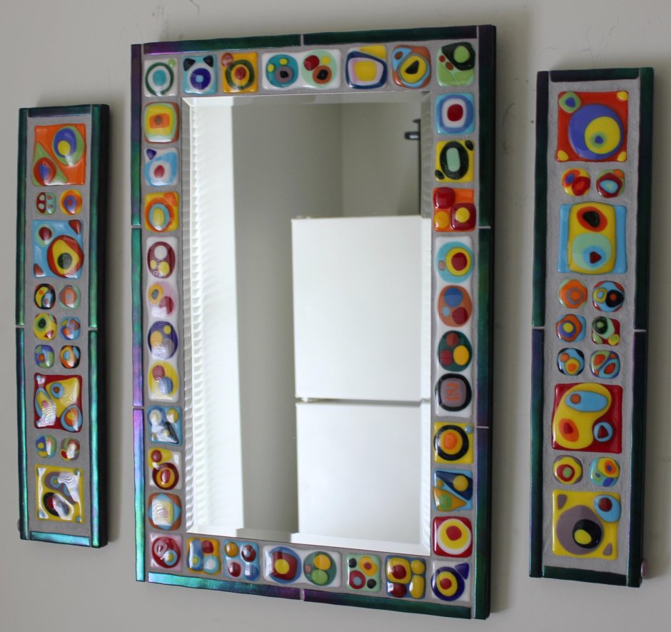 Зеркальное панно серебро фацет 15мм