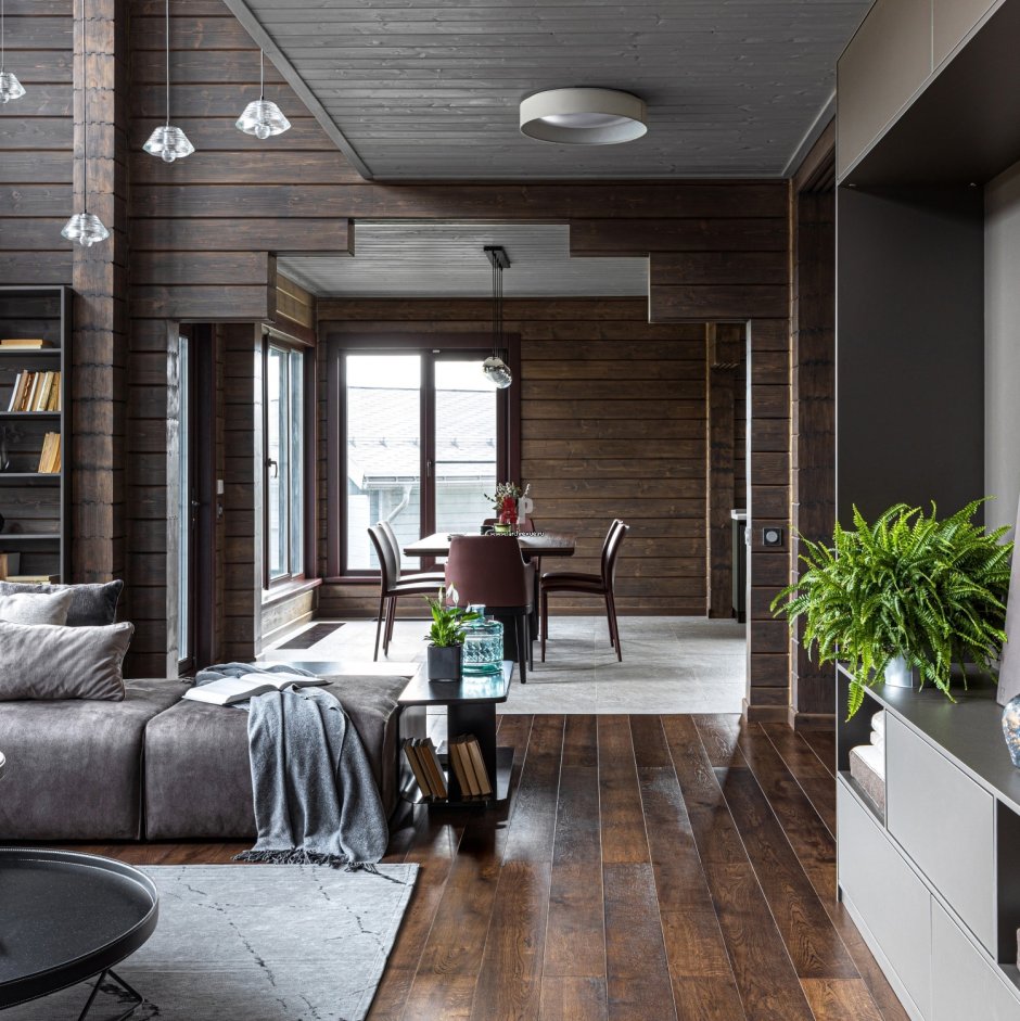 Фасад белый дом из клееного бруса