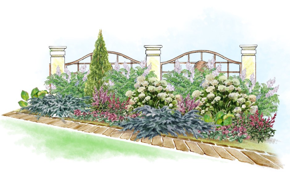 Ландшафт входной зоны на участке