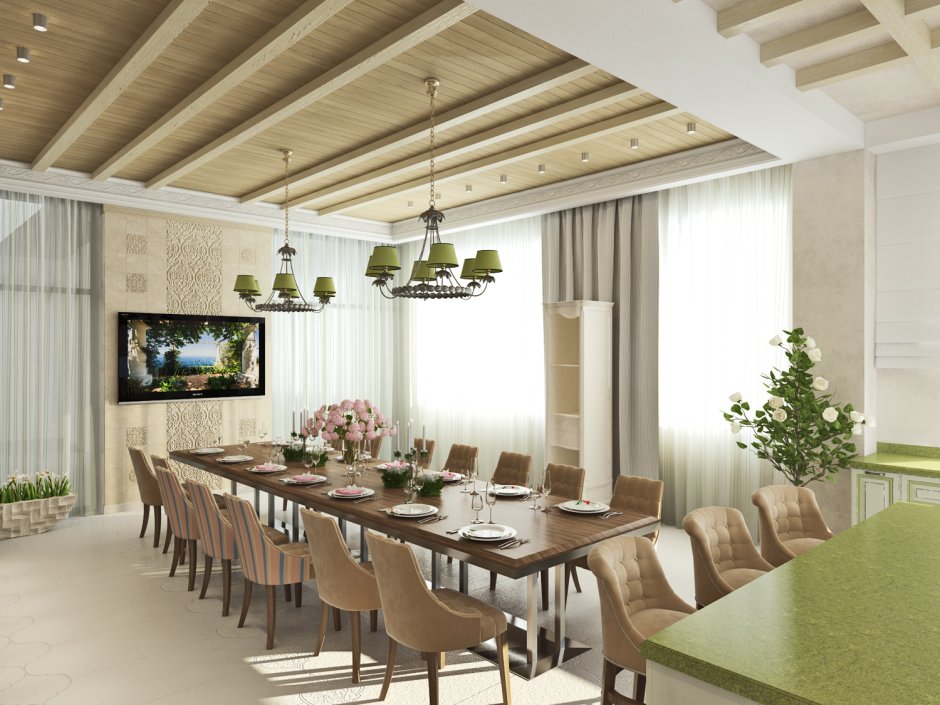 Столовая в цвете туапе