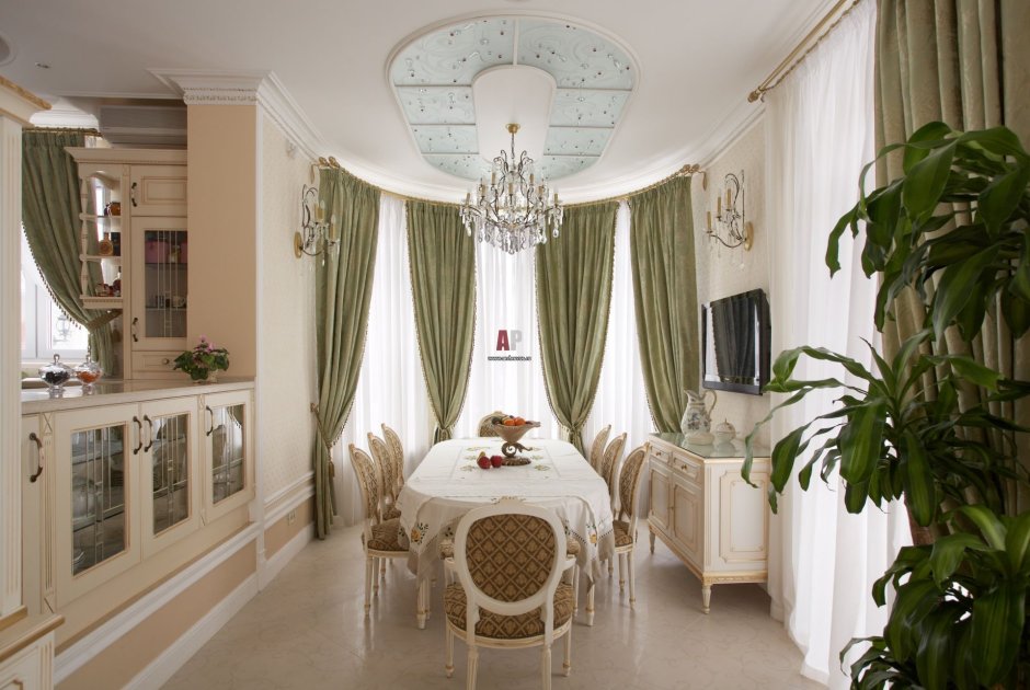 Столовая гостиная в частном доме