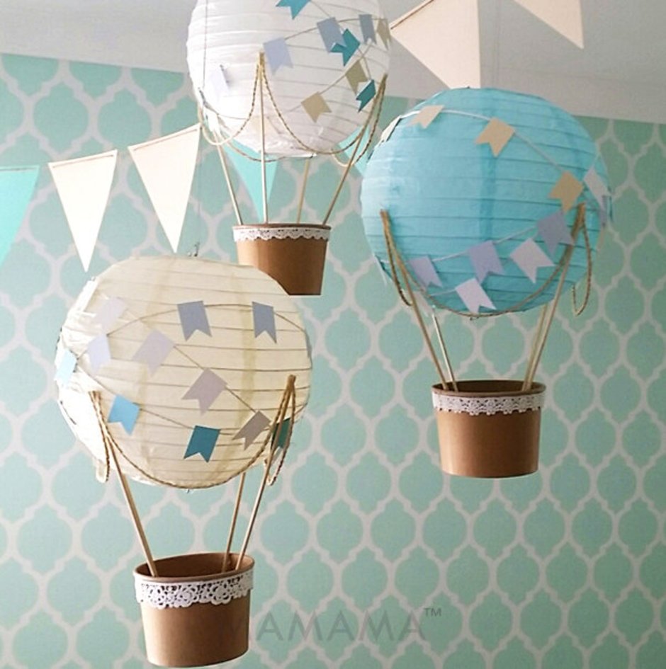 Люстра в детскую воздушный шар с корзиной