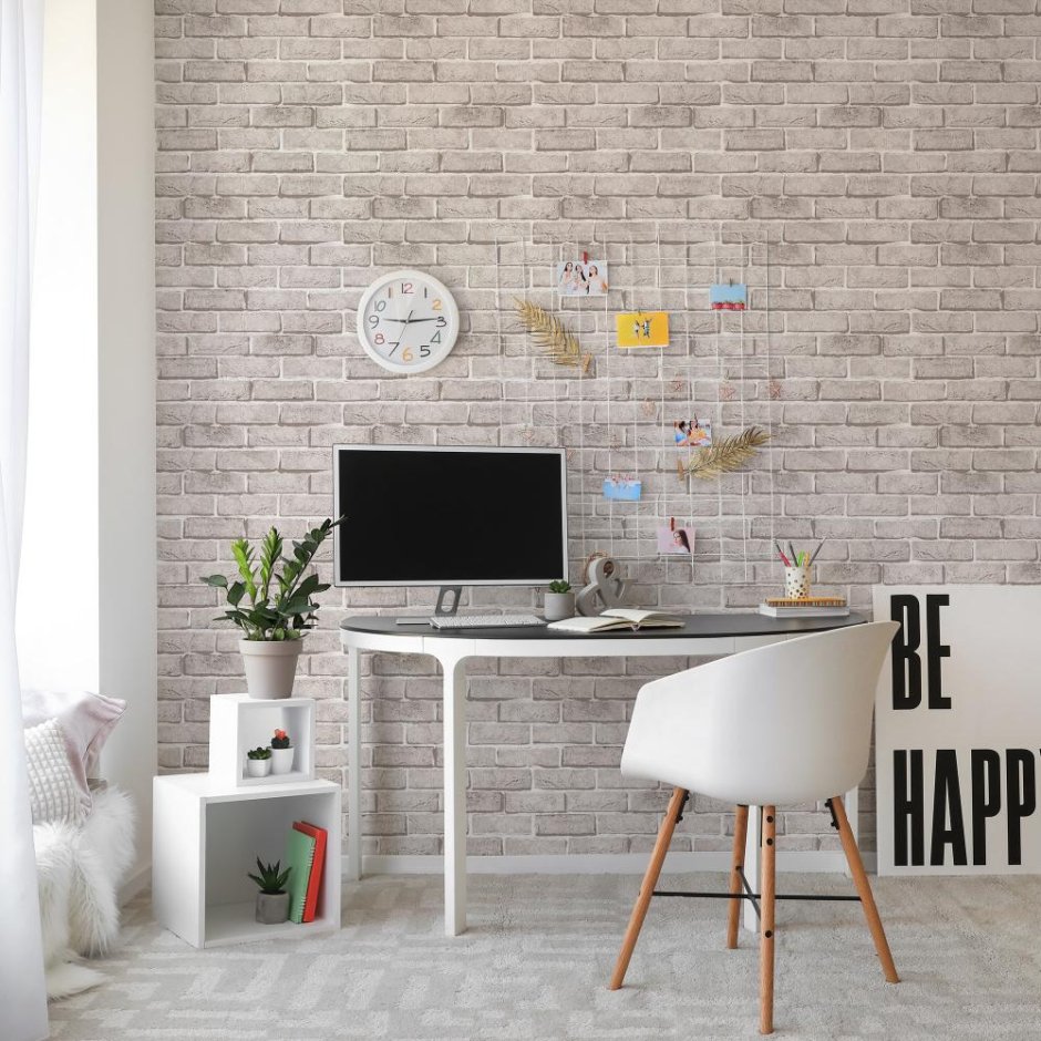 3d панели самоклеящиеся блок 20шт белый кирпич 76х71