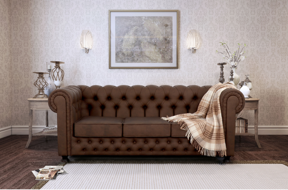 Кожаный диван Честер длфт