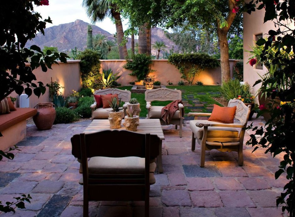 Ландшафт Средиземноморский стиль патио