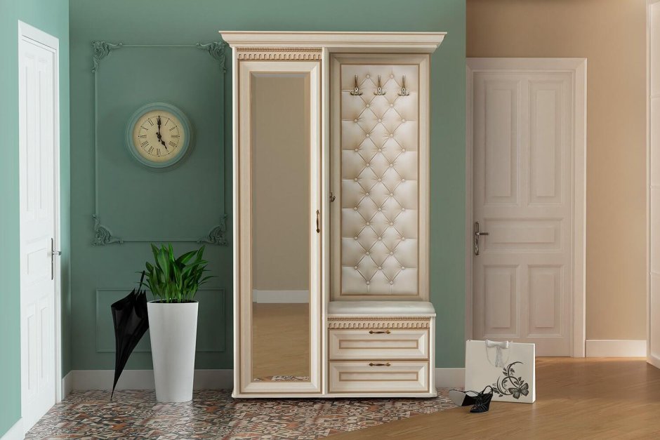 Белый шкаф классика 3ддд