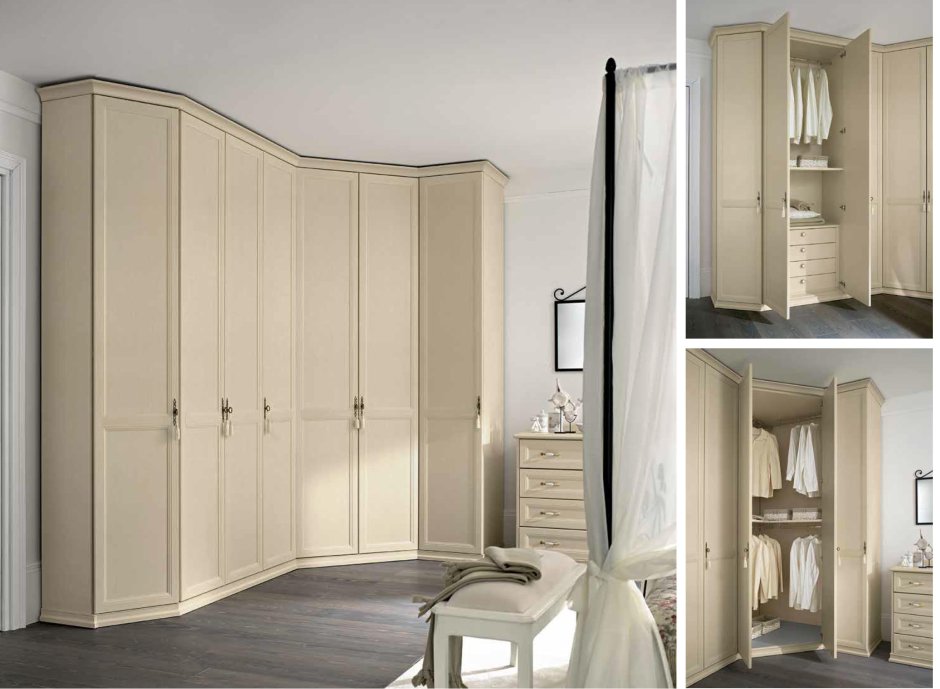 Угловой платяной шкаф для спальни
