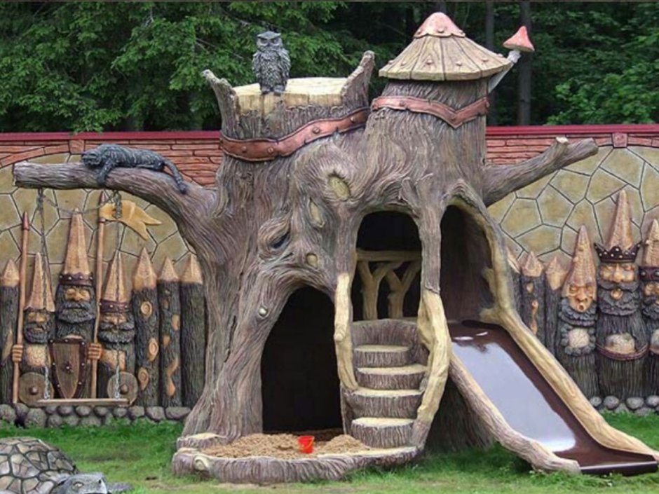 Детские площадки из бревна