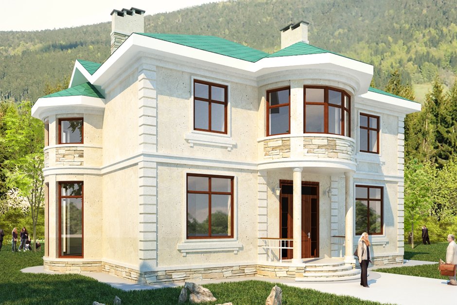 Двухэтажный коттедж в Таджикистане