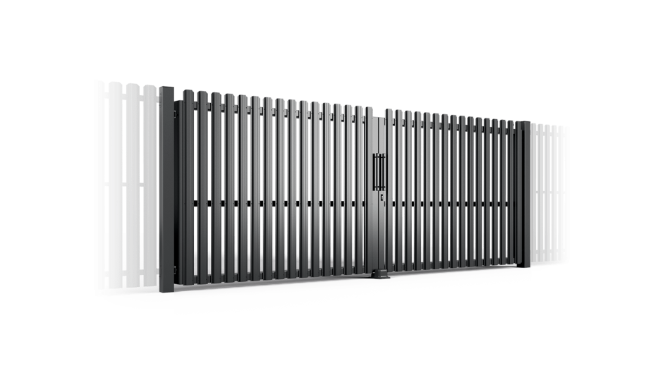 Откатные ворота евроштакетник