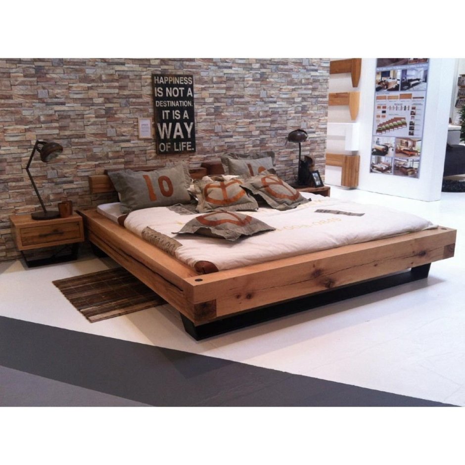 Кровать из бруса брутальная