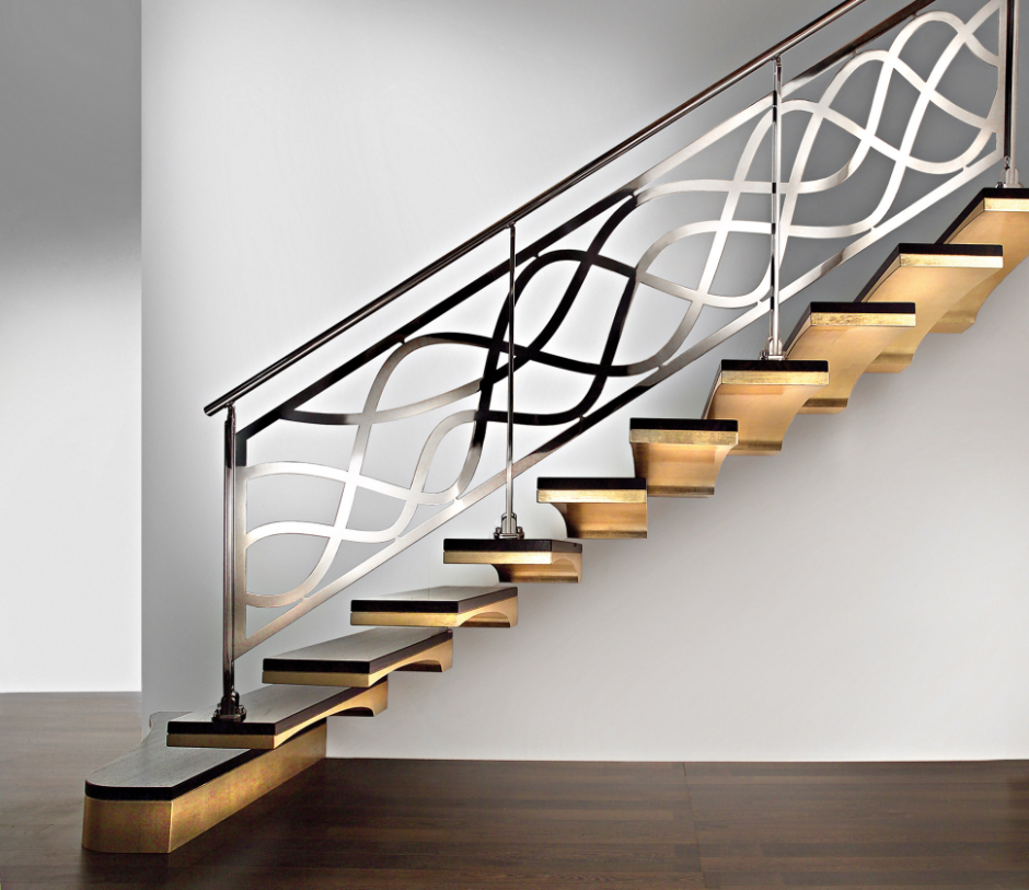 Современное металлическое ограждение, перилла