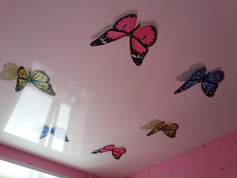 Натяжные потолки с бабочками